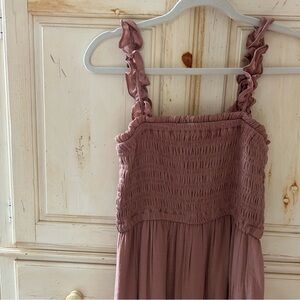 Love Tree Smocked Tan Dress